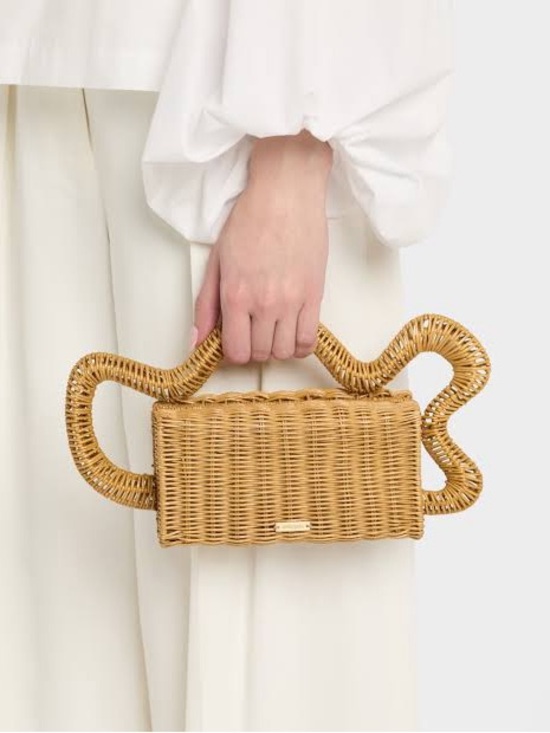 cult gaia Handbags - Cult Gaia Elsa Rattan Clutch